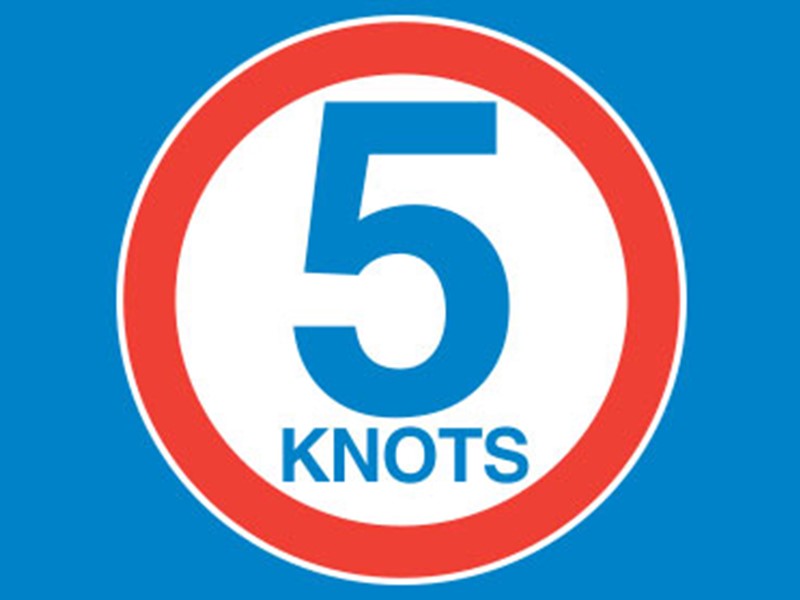 image of 5 knot speed limit sign